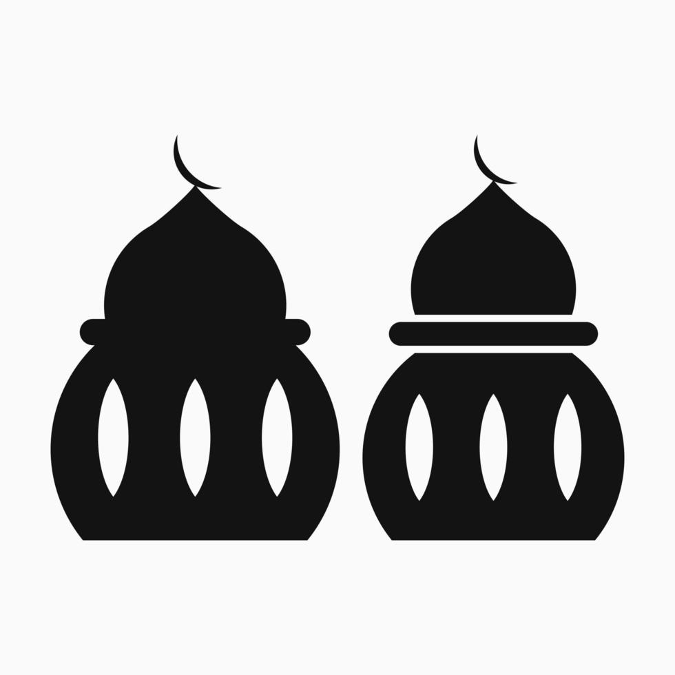 icono de la cúpula de la mezquita. en blanco y negro. silueta o estilo relleno. adecuado para iconos, logotipos, símbolos y signos vector