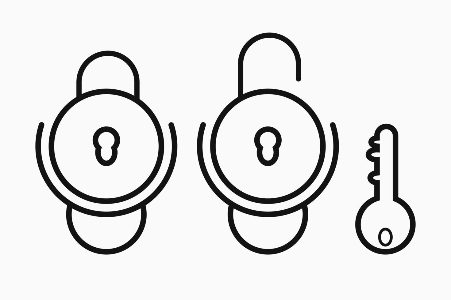 Vector Padlock Icon, set, for logo and Symbol