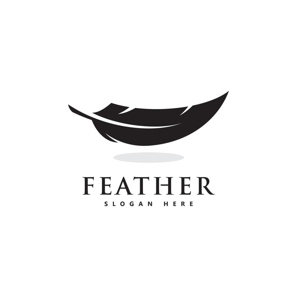 Feather logo icon design vector symbol