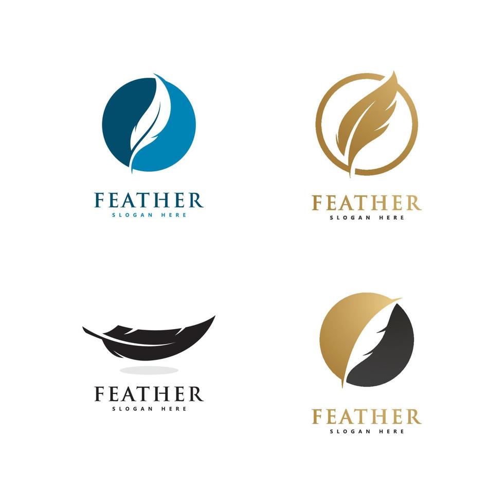Feather logo icon design vector symbol