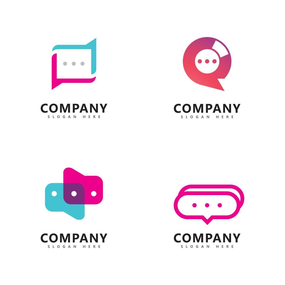 Bubble Chat Icon Logo Vector Illustration Template
