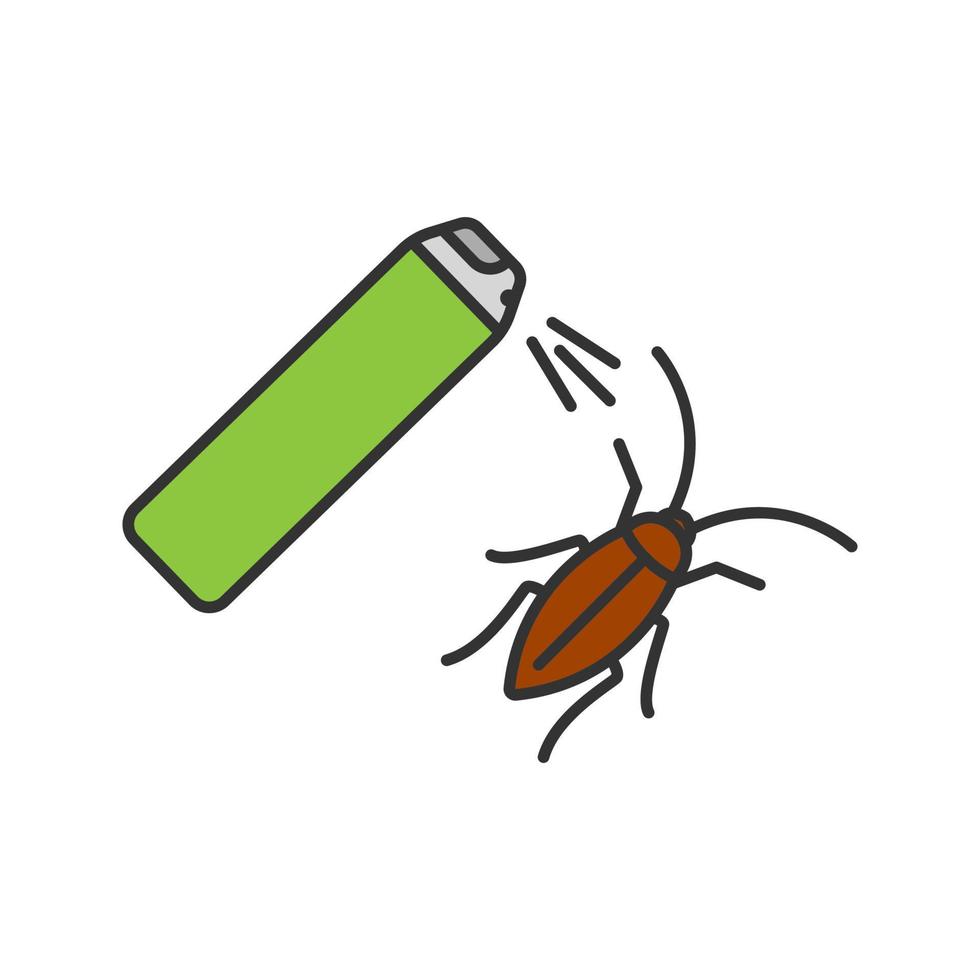 Roaches bait color icon. Cockroach repellent spray. Pest control. Isolated vector illustration