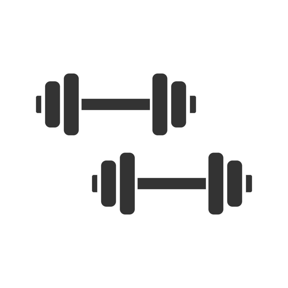 Dumbbells glyph icon. Silhouette symbol. Negative space. Barbells. Fitness equipment. Vector isolated illustration