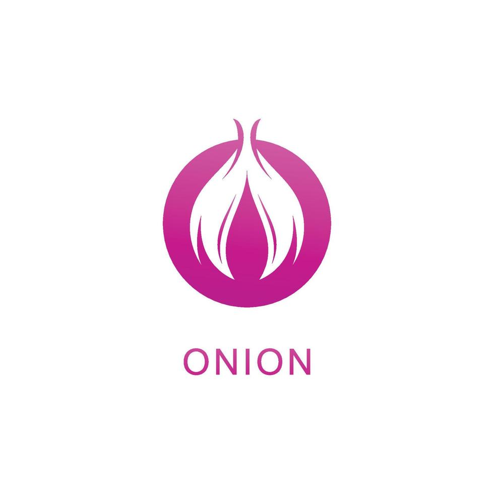 Onion logo vector , red onion icon . illustration Simple onion symbol