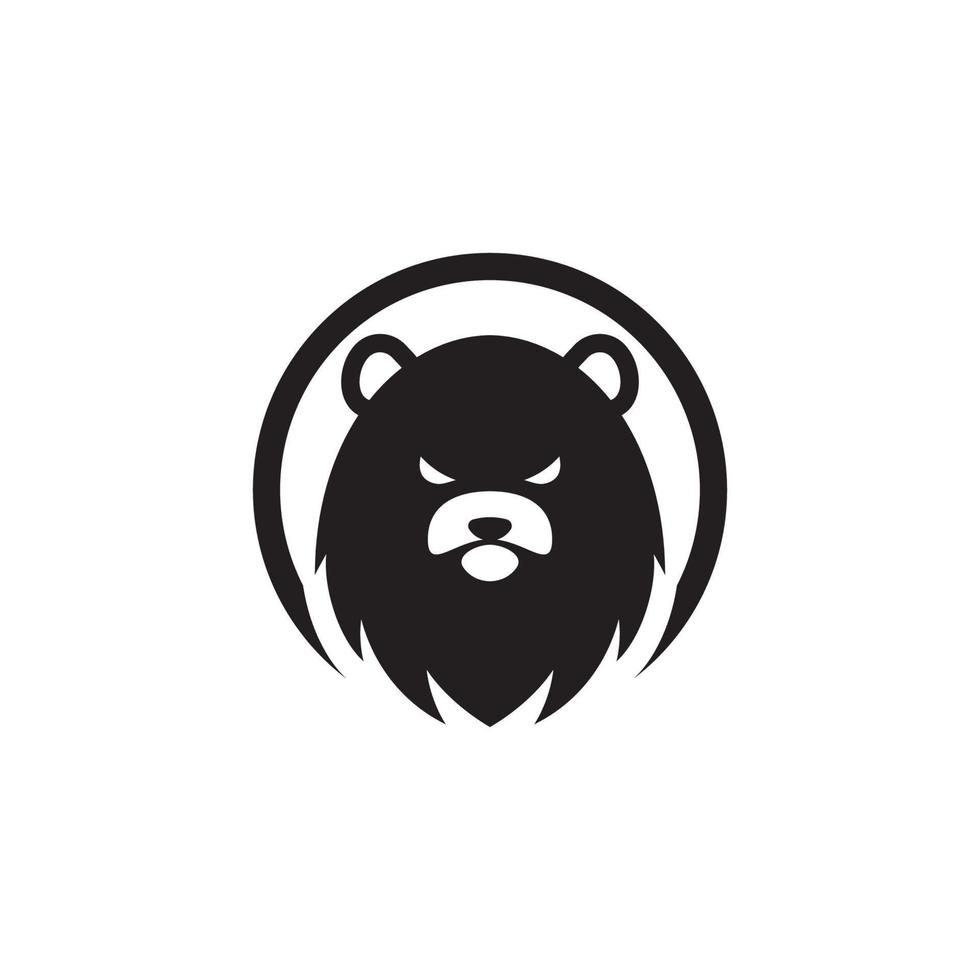 Ilustración de icono de logotipo de vector de oso polar