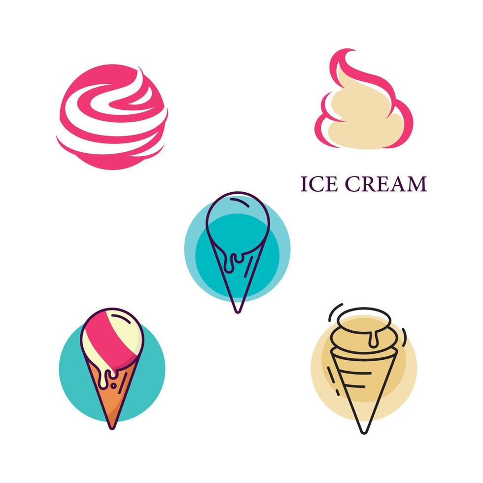 Ice Cream logo vector  frozen ice cupcake