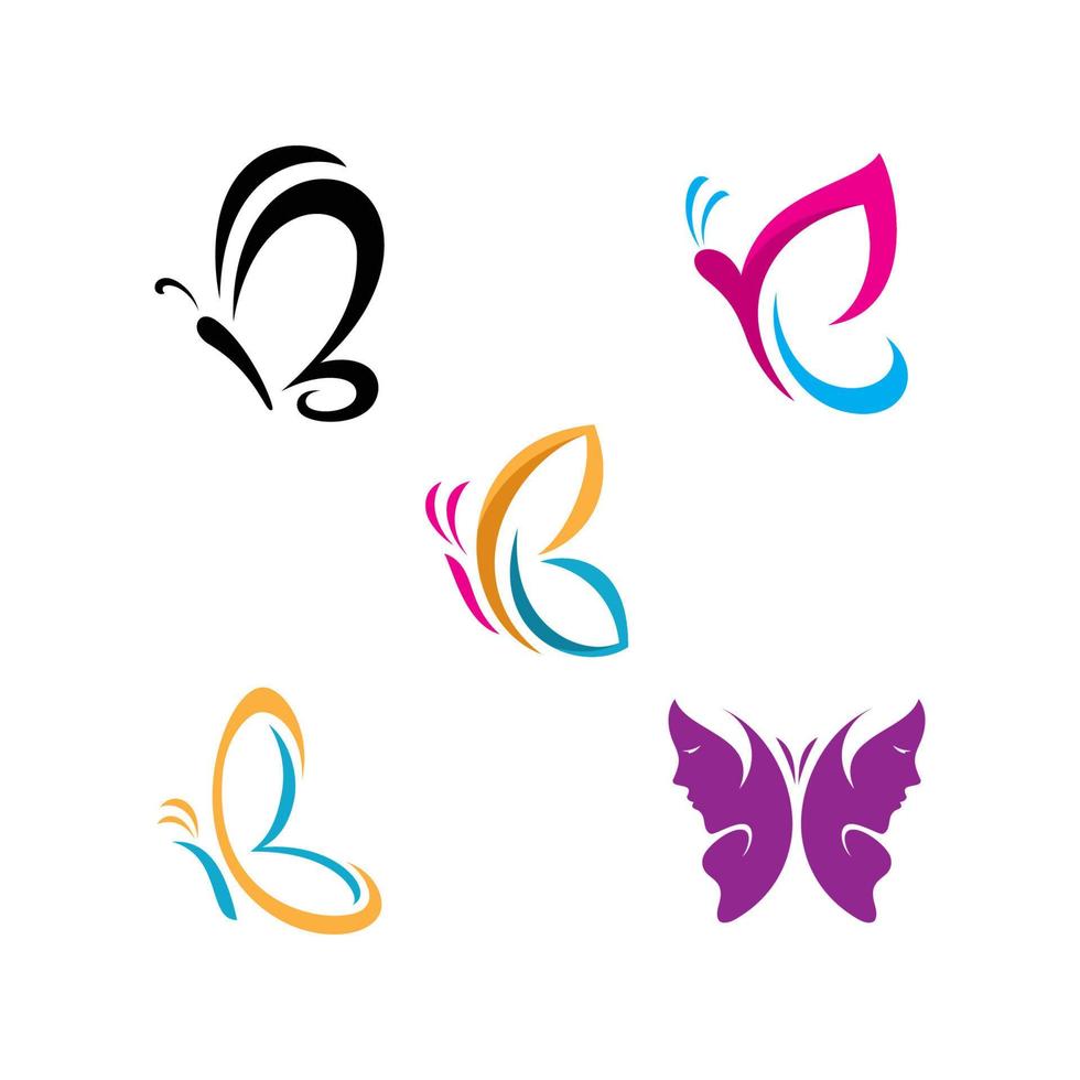 diseño de icono de mariposa de belleza vector