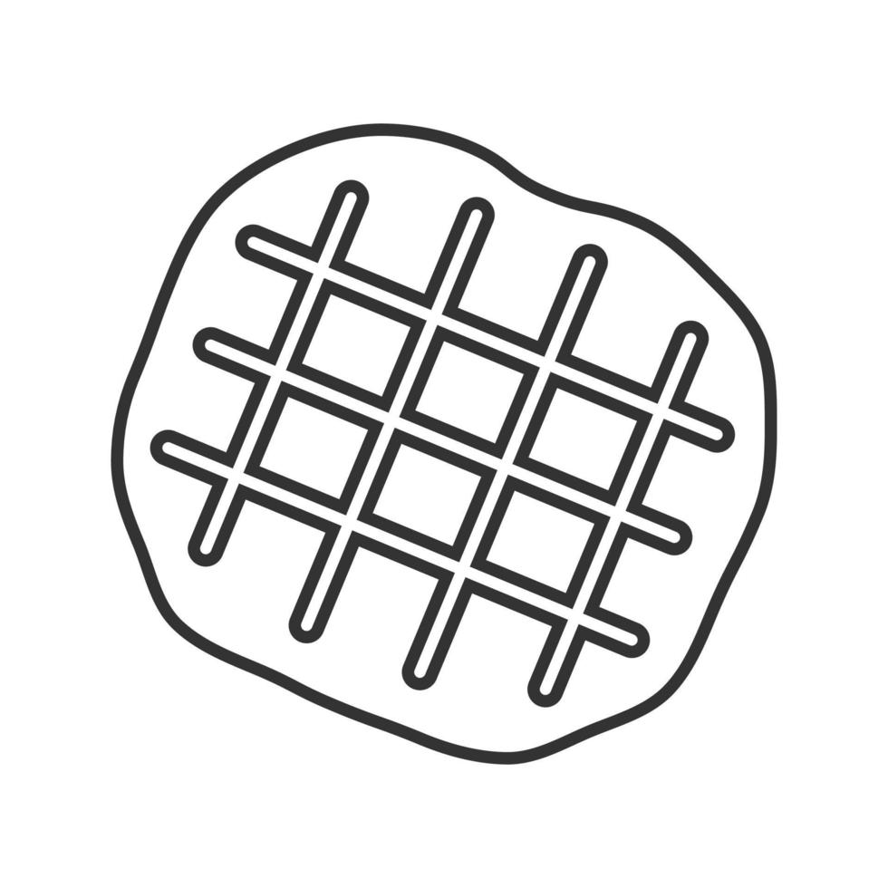 Belgian waffle linear icon. Thin line illustration. Contour symbol. Vector isolated outline drawing