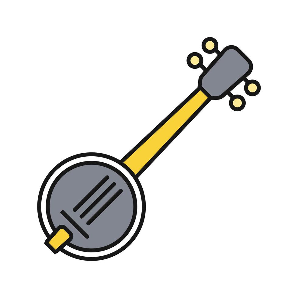 Banjo color icon. Isolated vector illustration