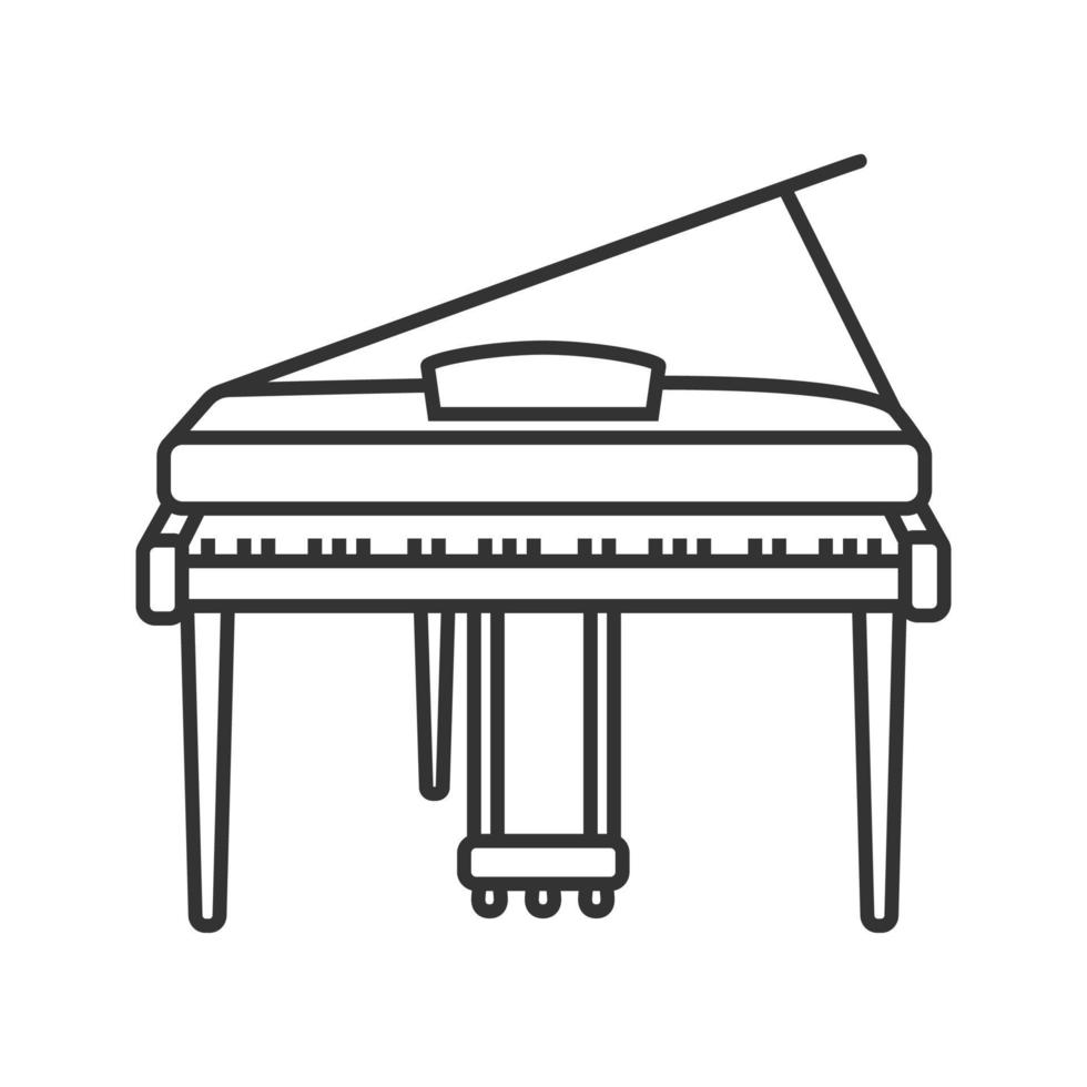 Piano linear icon. Thin line illustration. Fortepiano. Contour symbol. Vector isolated outline drawing