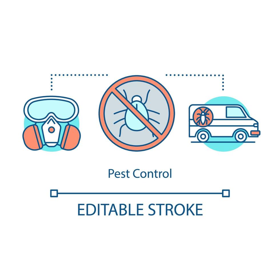 Pest control concept icon. Extermination idea thin line illustration. Animal, insect repellents. Pesticide. Insecticide. Vector isolated outline drawing. Edtable stroke