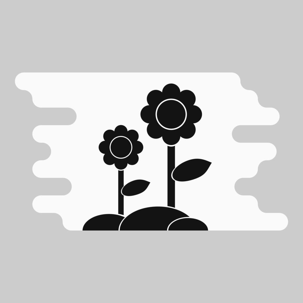 silueta ilustración vectorial de un girasol. para logotipo, icono y símbolo. en blanco y negro vector