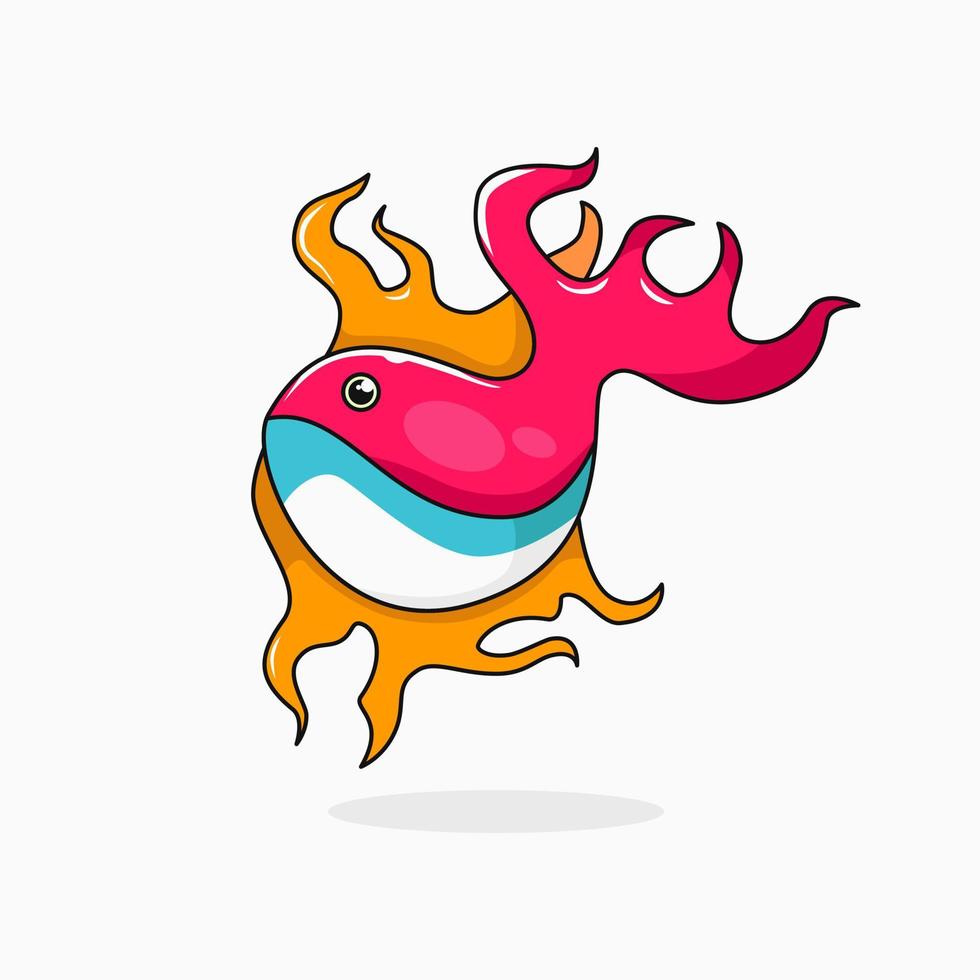 hermosa ilustración vectorial de peces. vistoso. para logotipo, decoración de mascotas e icono vector