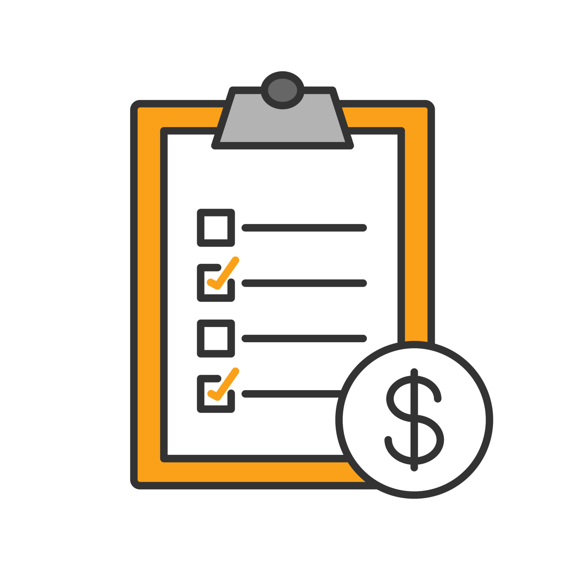 Service list with dollar sign color icon Invoice Business document