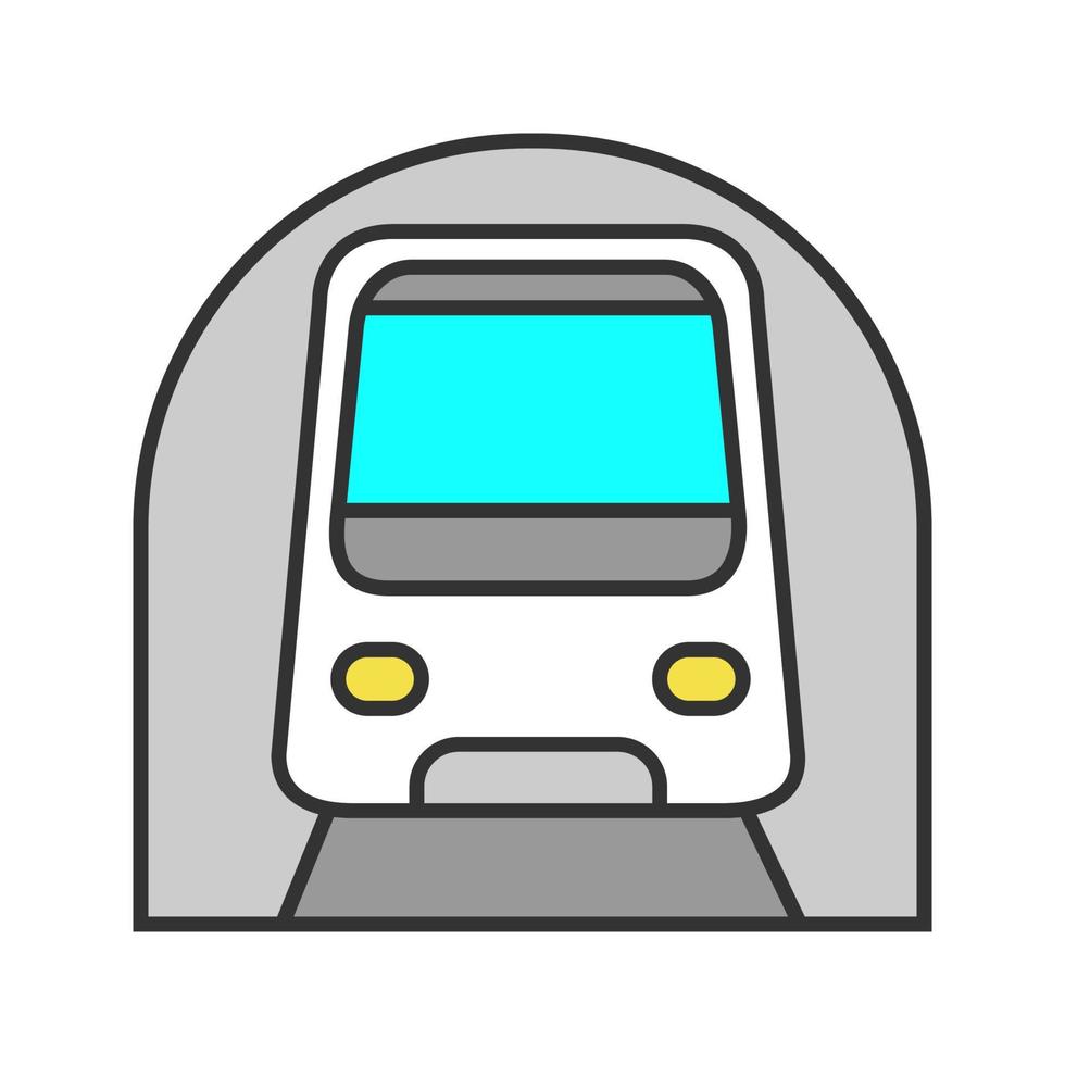 icono de color del metro. metro subterráneo. Tránsito rápido. ilustración vectorial aislada vector