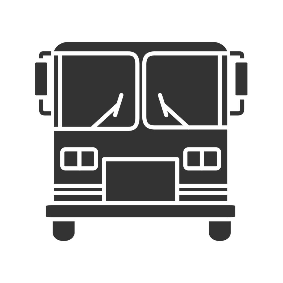 Bus glyph icon. Silhouette symbol. Negative space. Vector isolated illustration