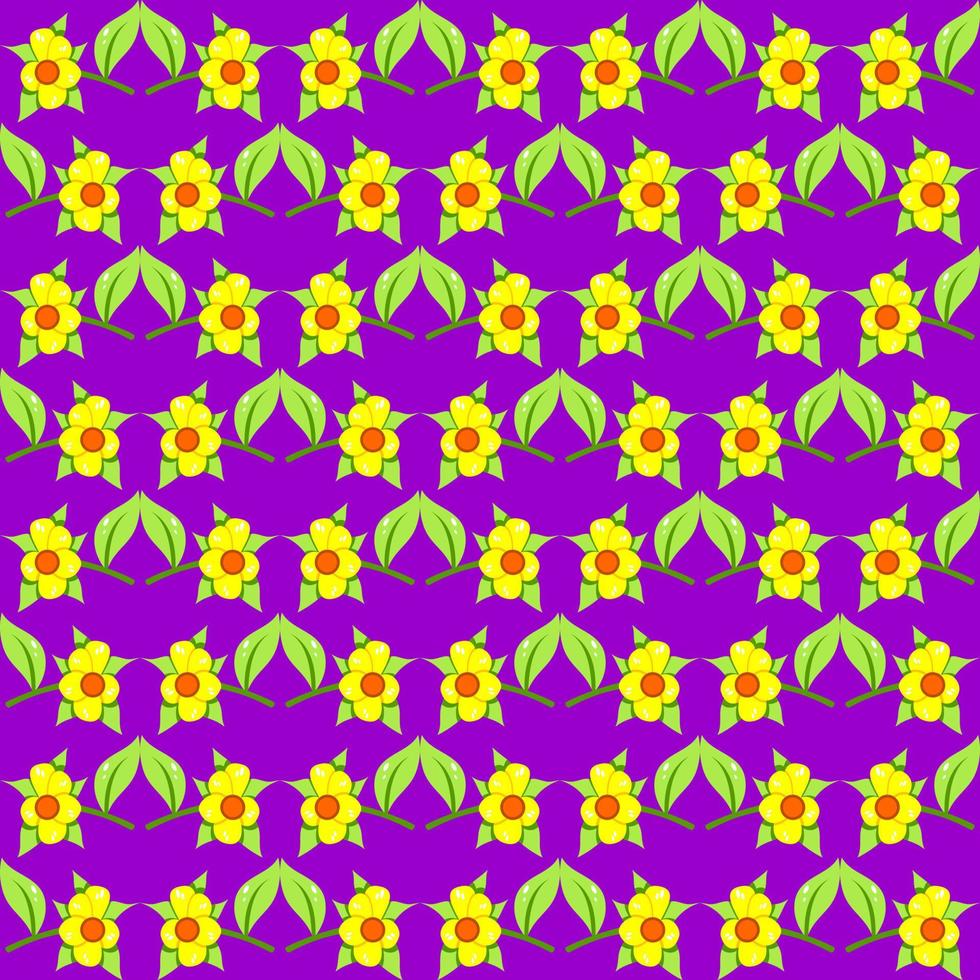 Beautiful flower pattern. yellow, green and purple. fresh, elegant, nature and clean. suitable for background, wallpaper, decoration and textile vector
