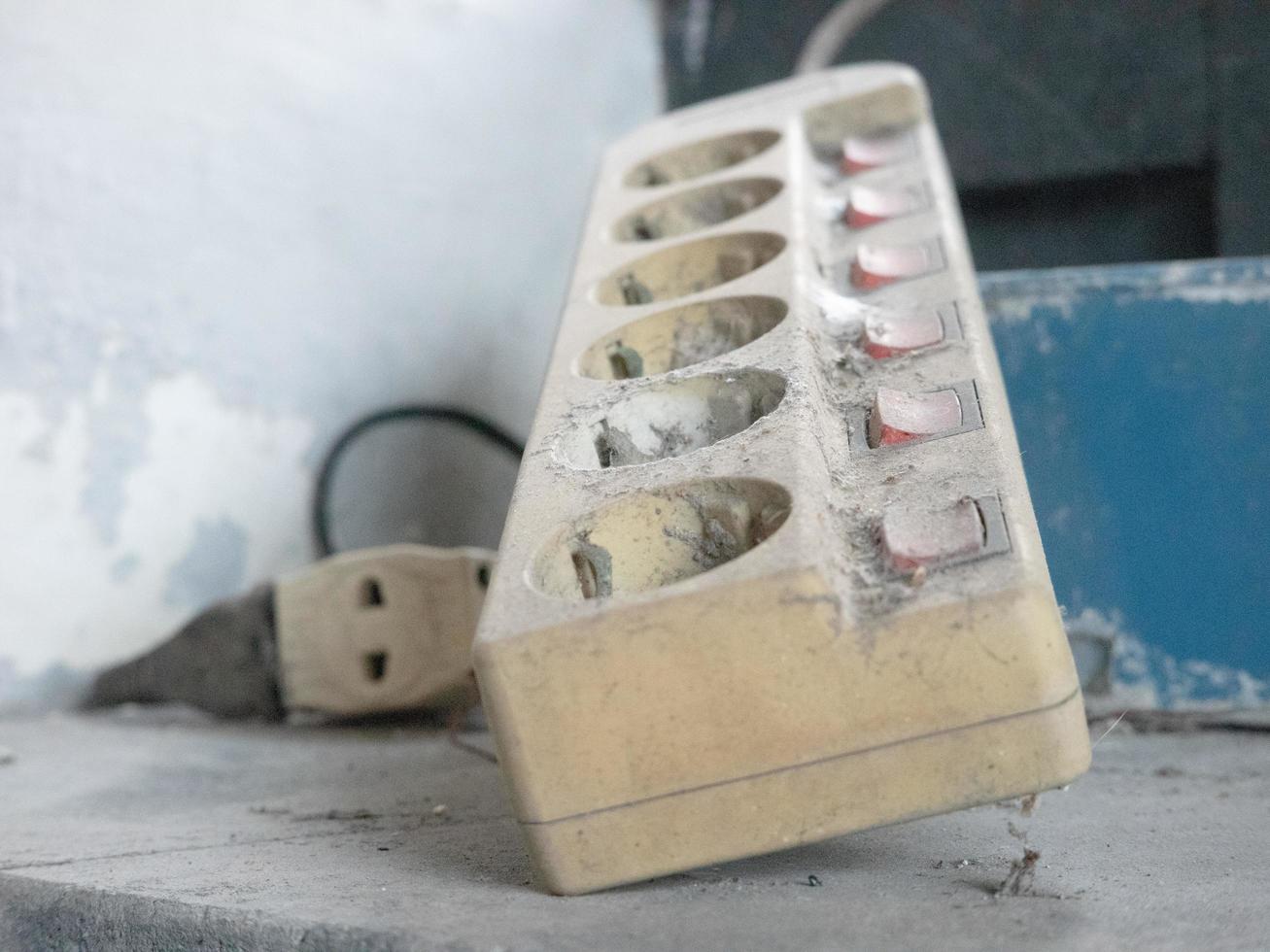 old, dusty, broken socket, can't be used photo