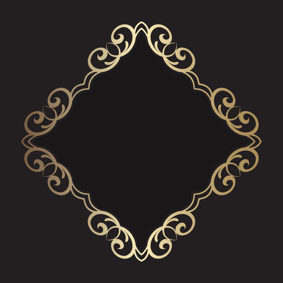 elegant gold frame background design vector