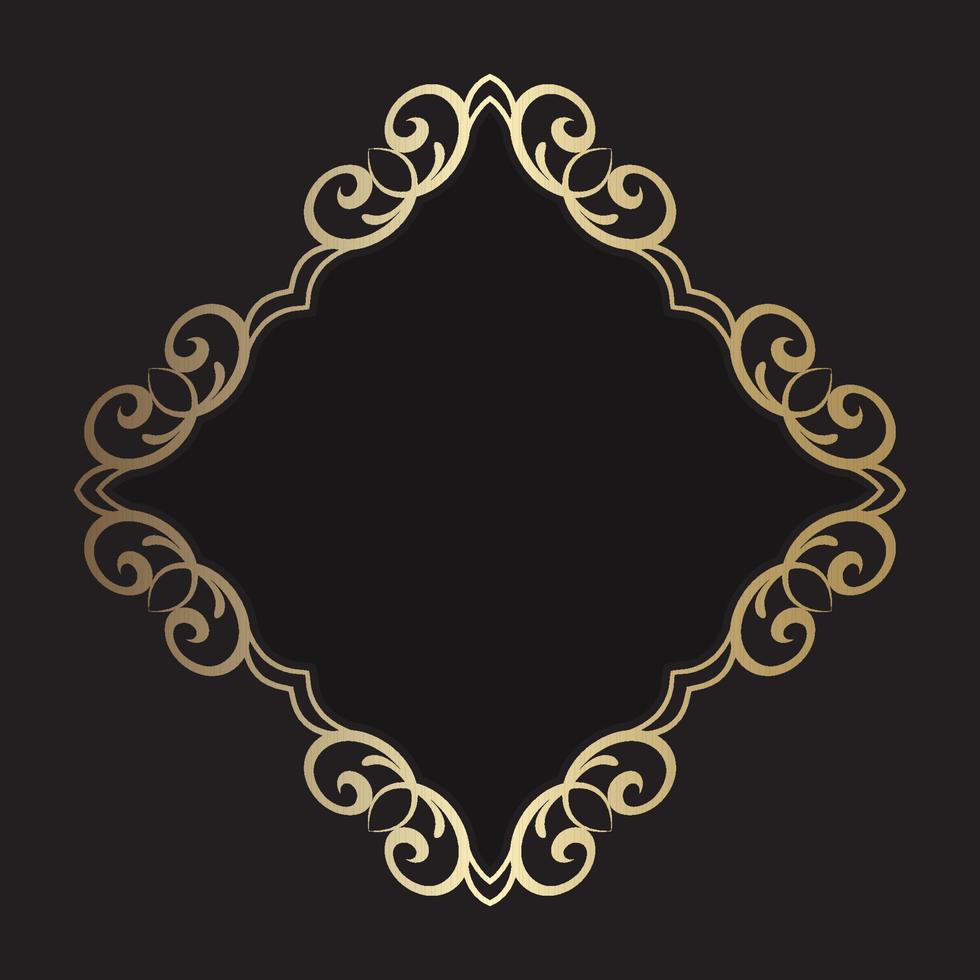 elegant gold frame background design vector