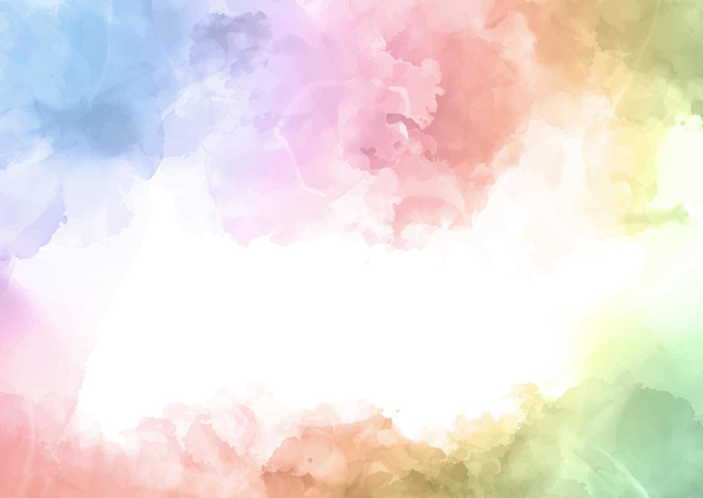 fondo de acuarela de color arcoiris pastel vector