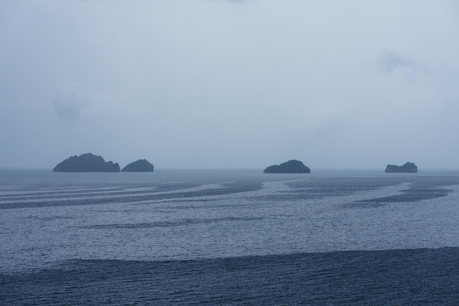 Raining Over Ocean in Moody Day photo