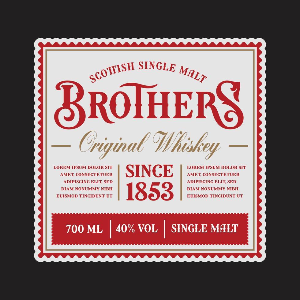 A Vintage Whiskey Label Template vector