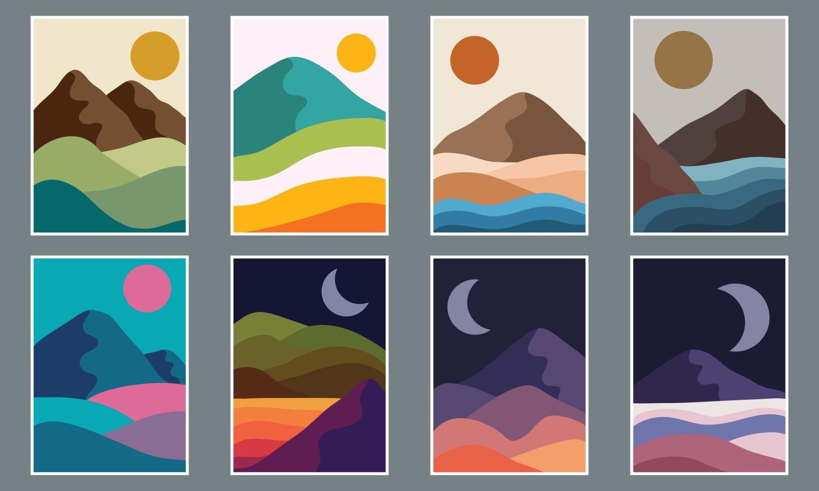 Ilustración de vector de paisaje de montaña abstracto