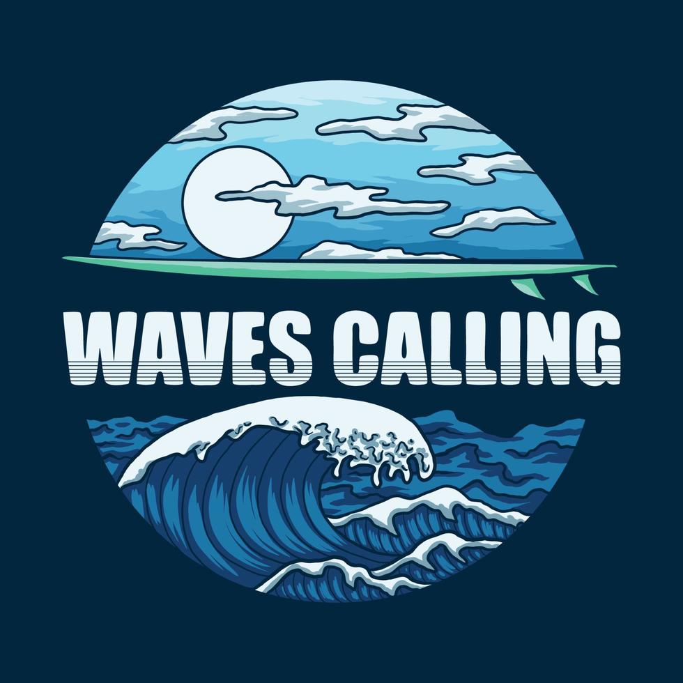 Waves are calling sea vector illustration
