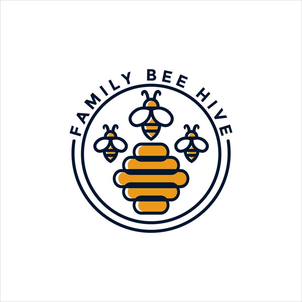 Modern bee hive logo illustration design vector