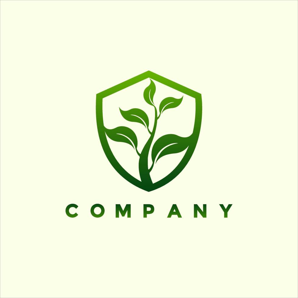 Modern Nature shield logo illustration design vector