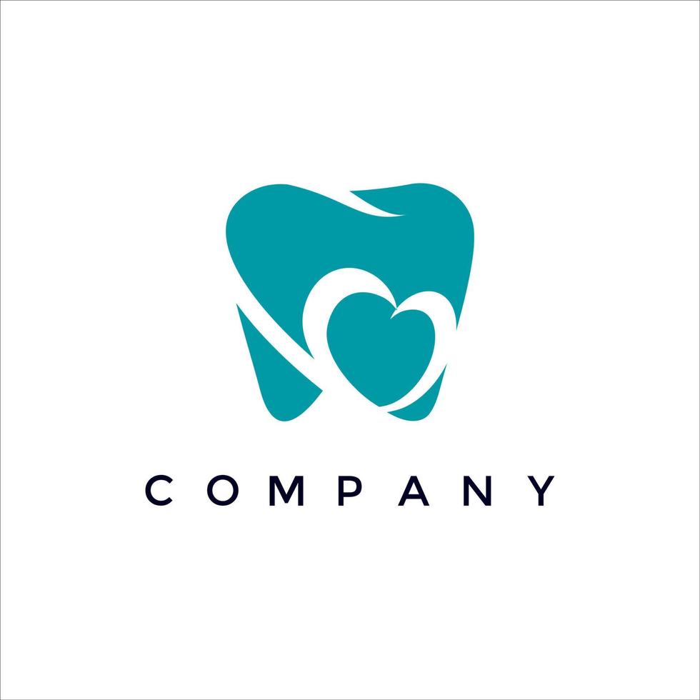 Modern destistry love blue logo design vector