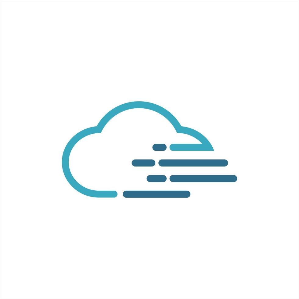 Modern blue cloud logo design vector