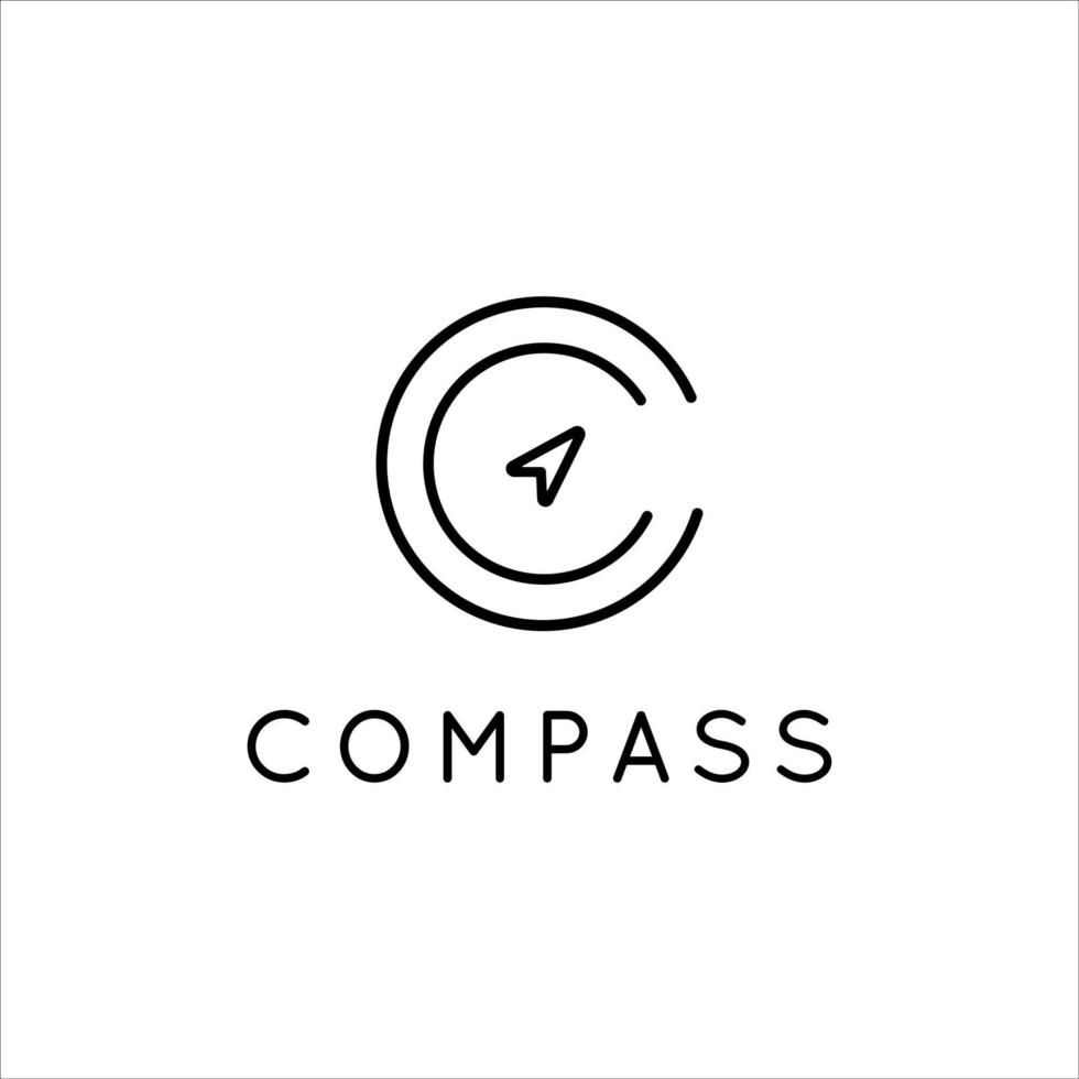 Minimalist compass logo design vector