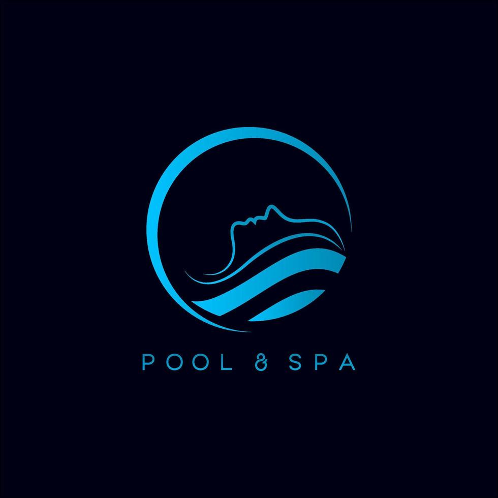 diseño de ilustración de logotipo de piscina y spa vector