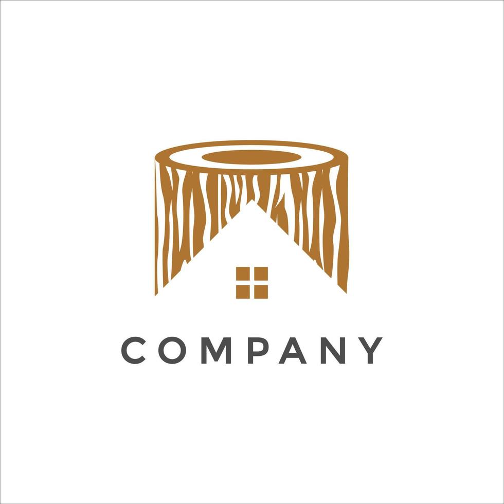 Wooden House Logo design vector