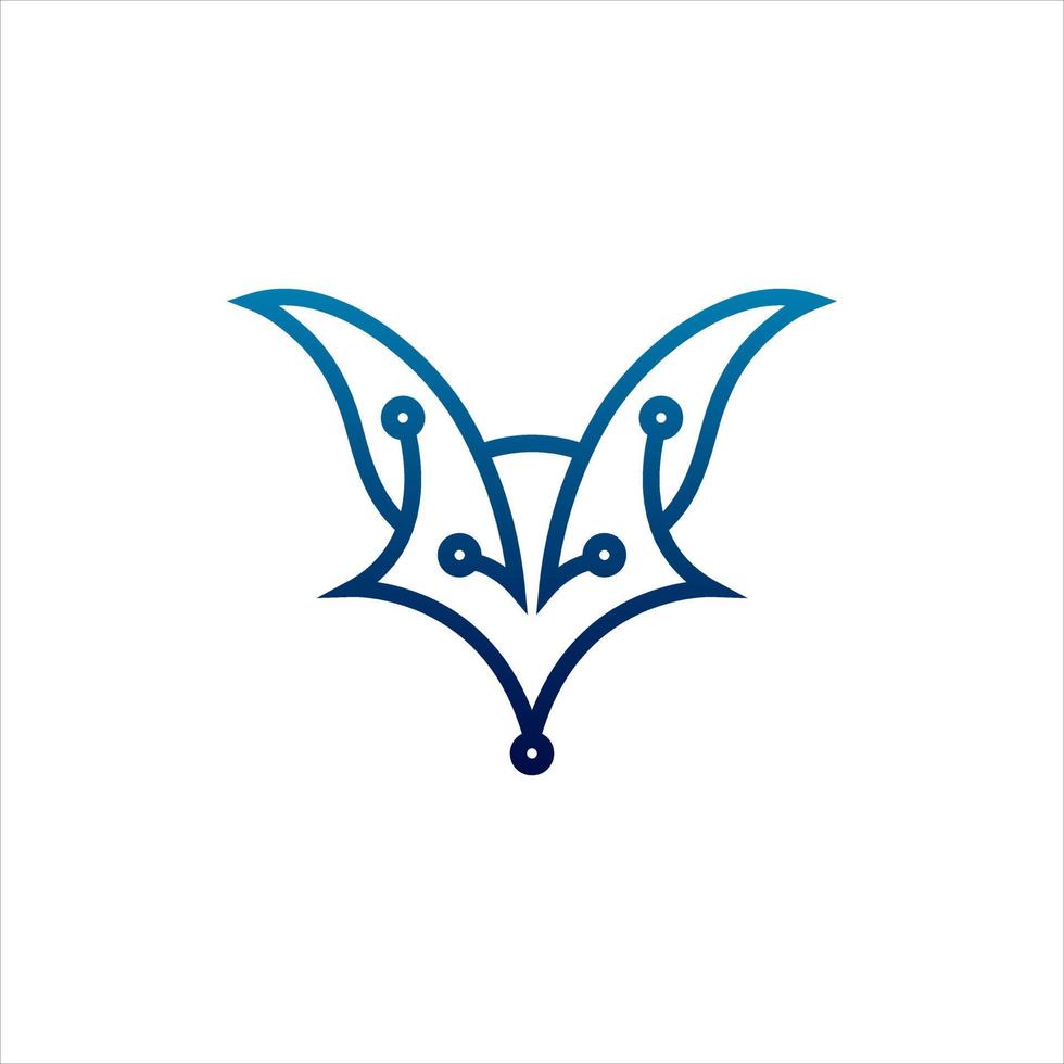 Cyber fox tech logo illustration design vector