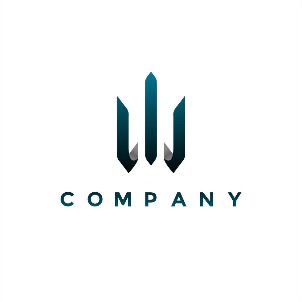 Modern trident logo illustration design vector
