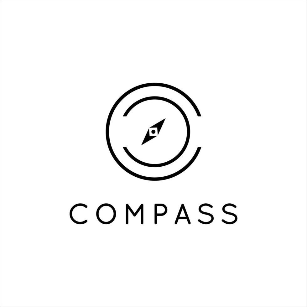 Minimalist compass logo design vector