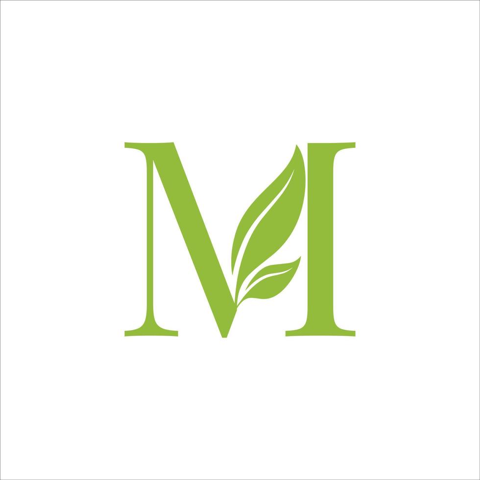 Letter M nature Logo design vector