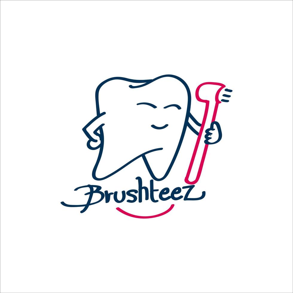 Toothbrush Logo design vector