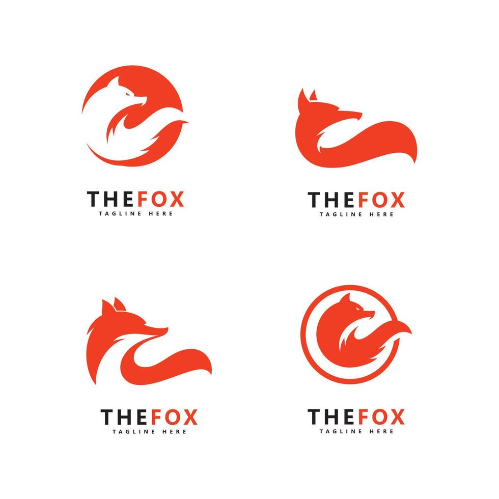 plantilla de vector de diseño de icono de logotipo de zorro