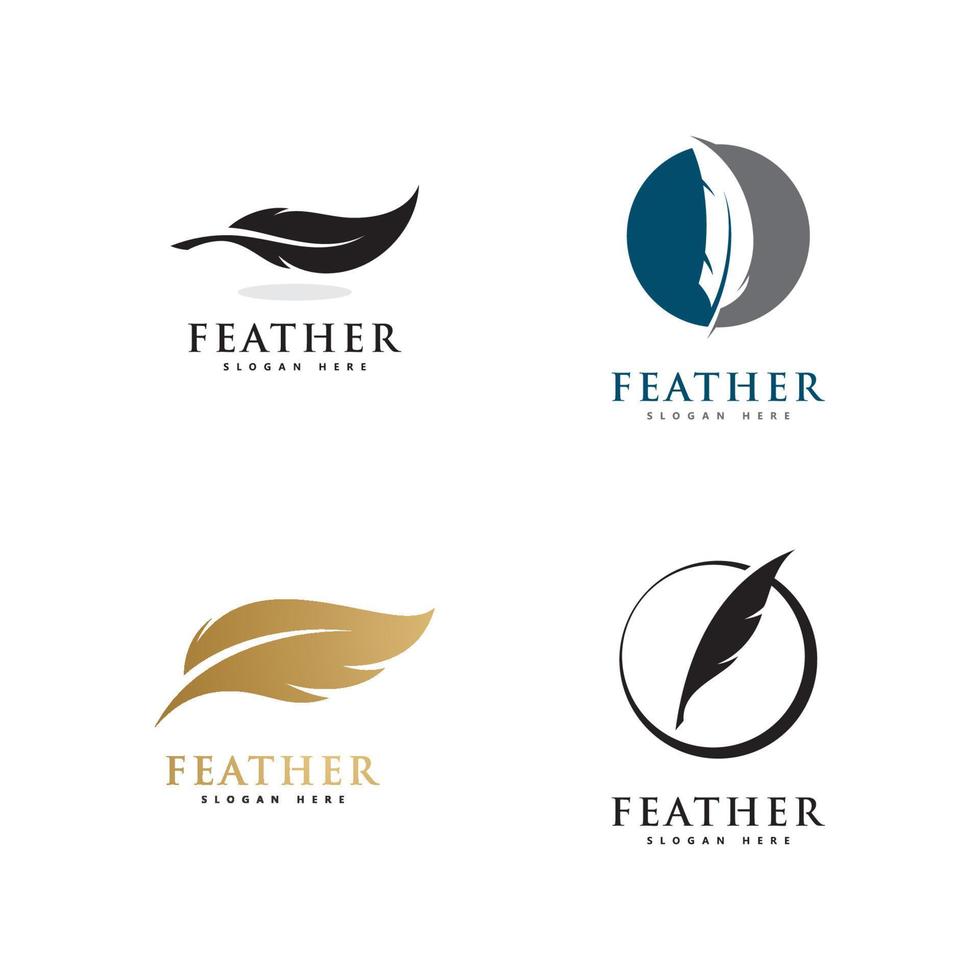 Feather logo icon design vector symbol