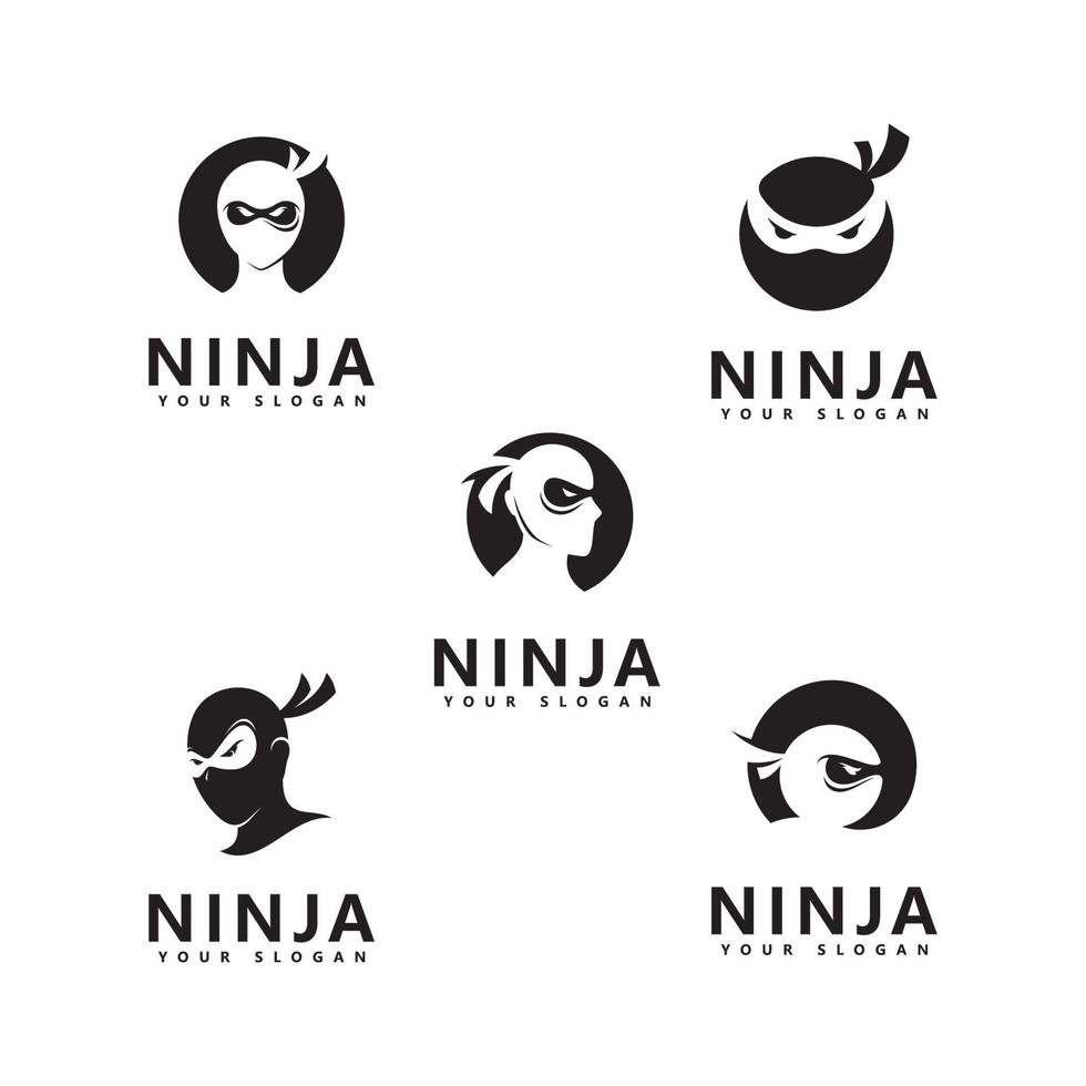 ninja logo icono vector illustration