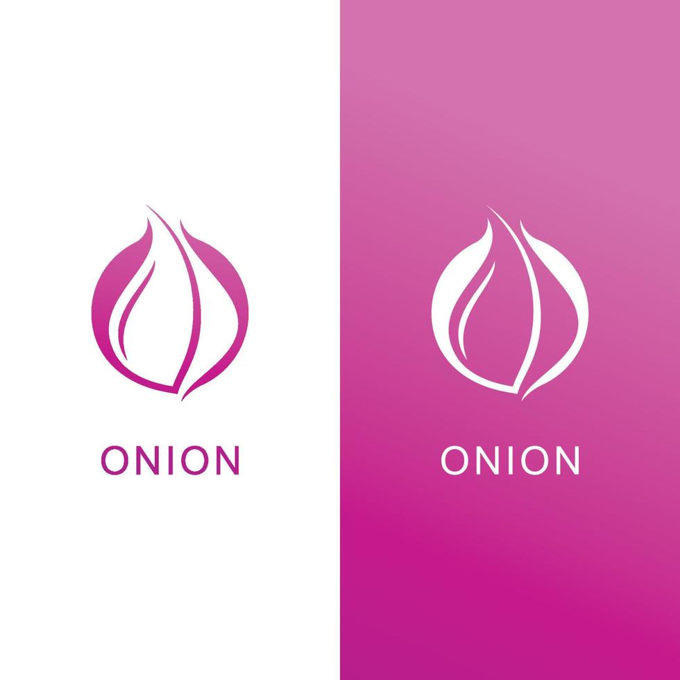 Onion logo vector , red onion icon . illustration Simple onion symbol