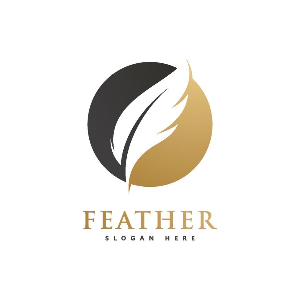 Feather logo icon design vector symbol