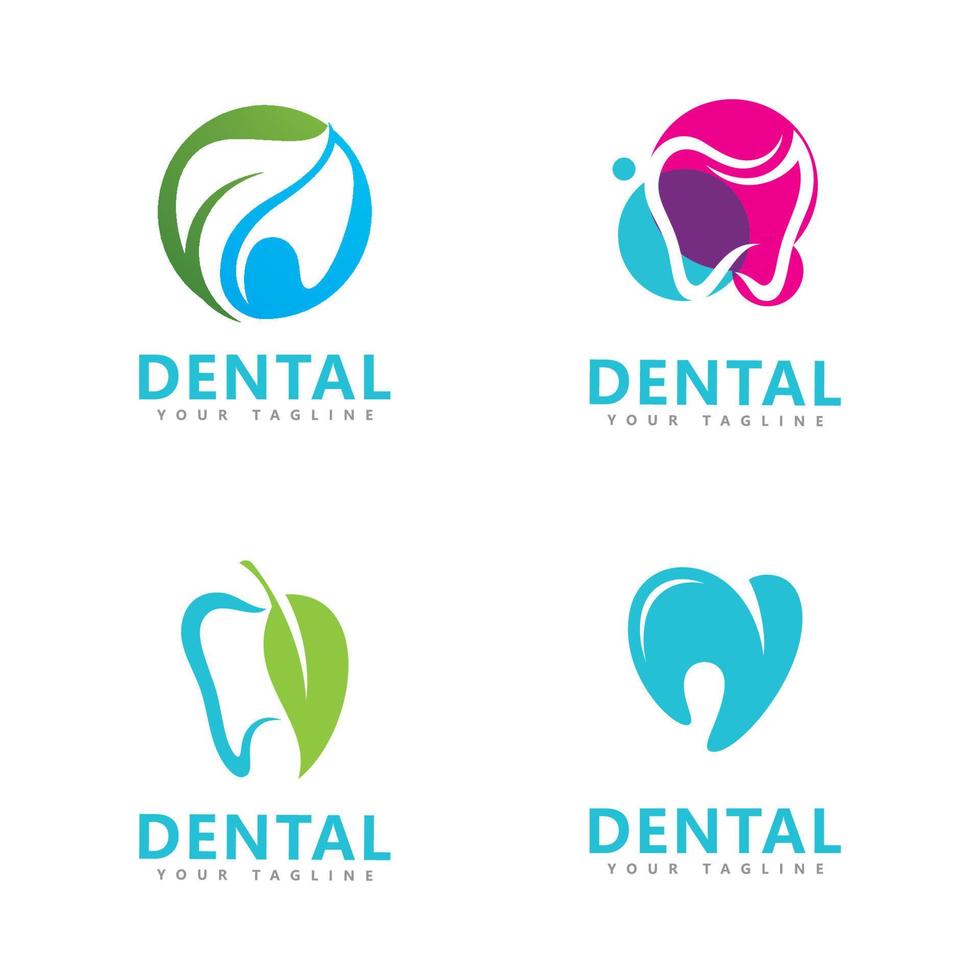 plantilla de diseño de logotipo de concepto dental vector