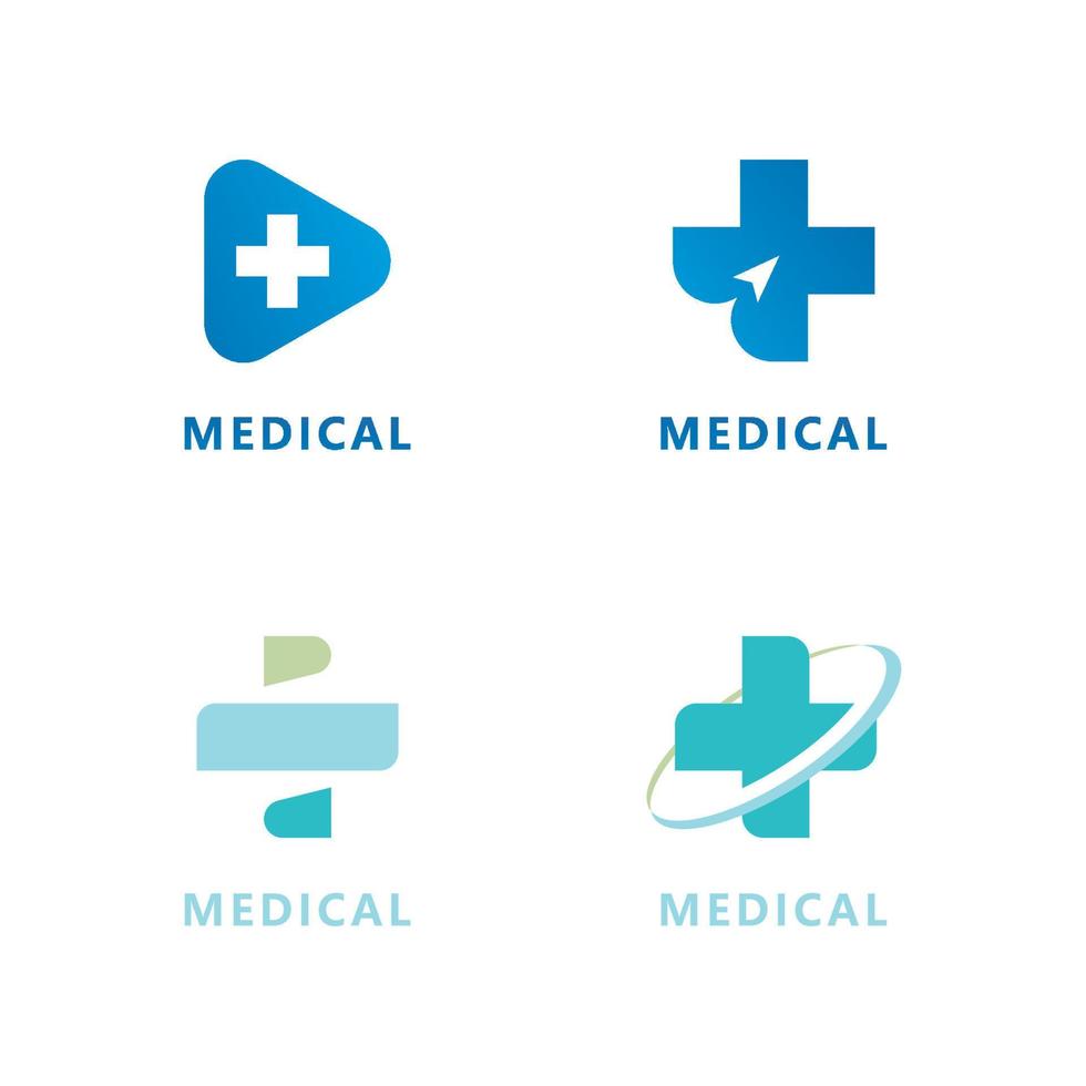 Ilustración de vector de icono de logotipo de atención médica aislado sobre fondo blanco