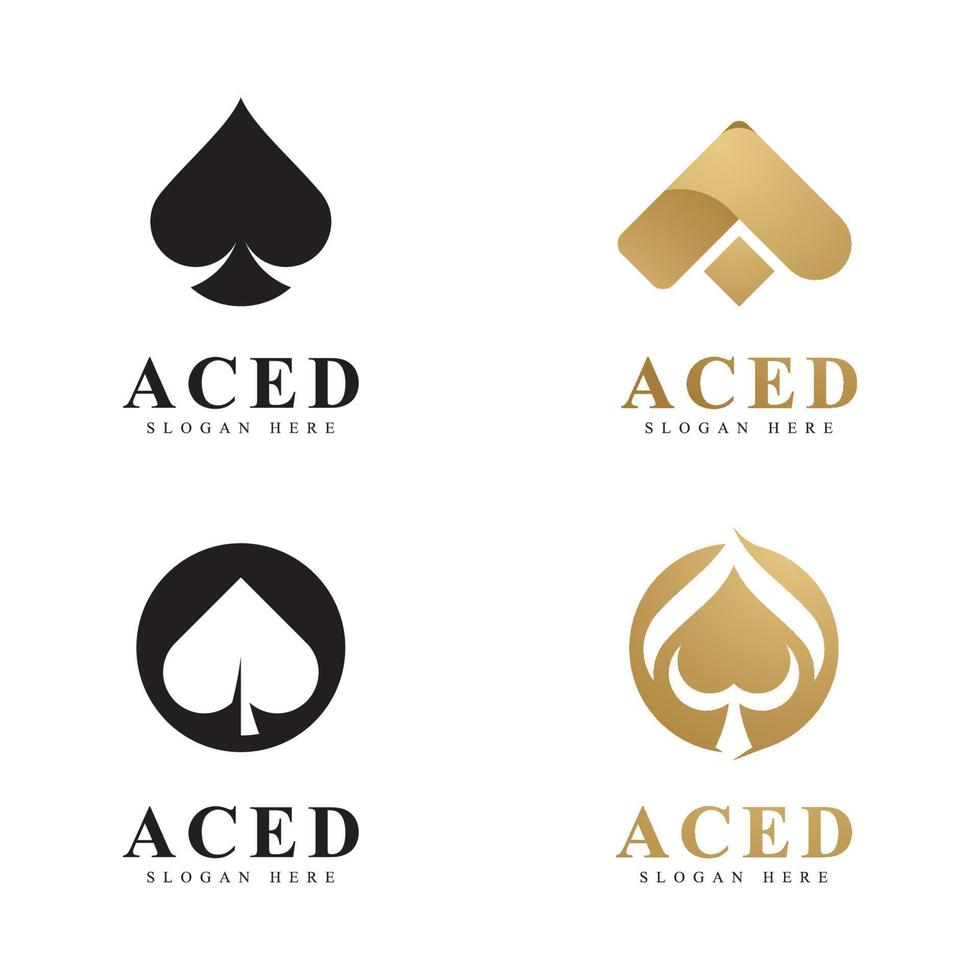 Ace logo icon design for Card Game  Casino Business vector