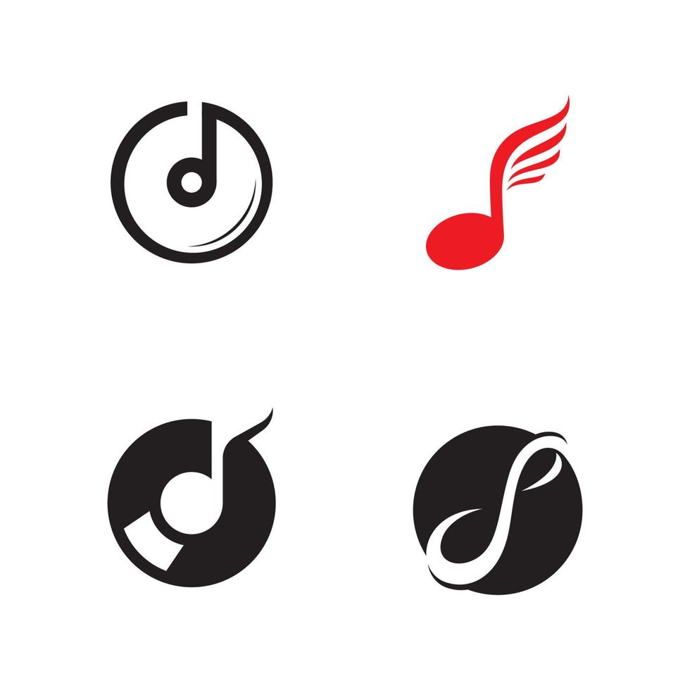 plantilla de vector de logotipo de nota musical